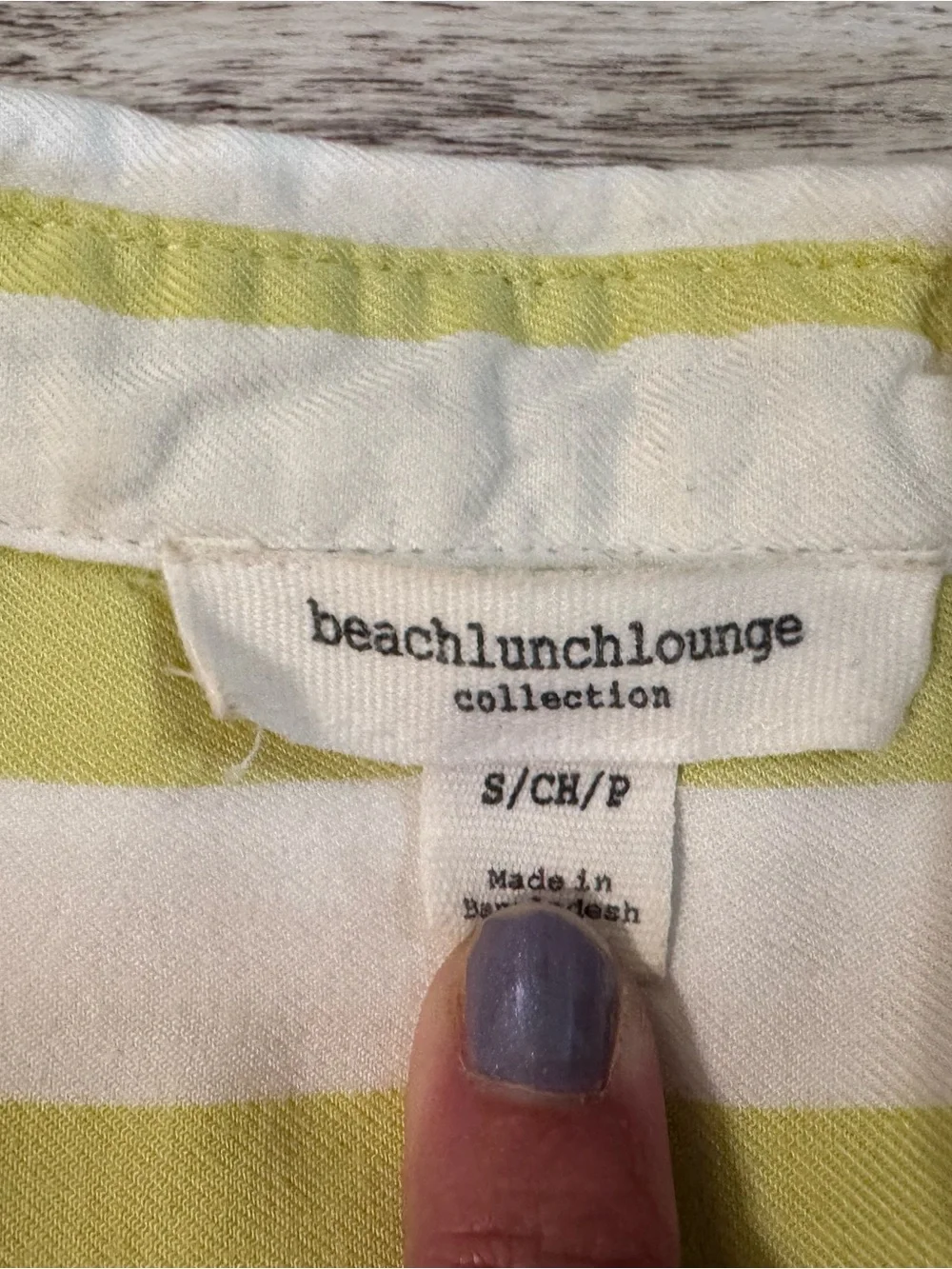 beachlunchlounge Yellow/Lime & White Striped Shirt - Picture 4 of 6